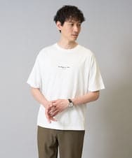 KHKGA29029 a.v.v MEN(アー・ヴェ・ヴェ) 【接触冷感】ミニロゴプリントセミワイドシルエットカットソー ホワイト