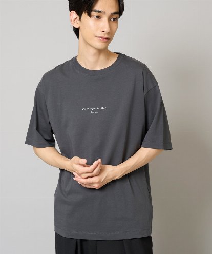 KHKGA29029 a.v.v MEN 【接触冷感】ミニロゴプリントセミワイドシルエットカットソー