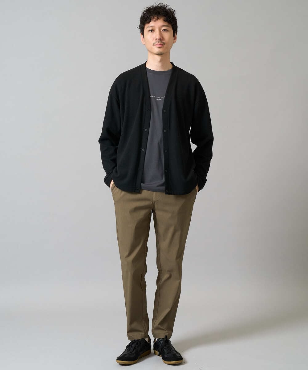 KHKGA29029 a.v.v MEN(アー・ヴェ・ヴェ) 【接触冷感】ミニロゴプリントセミワイドシルエットカットソー ダークグレー