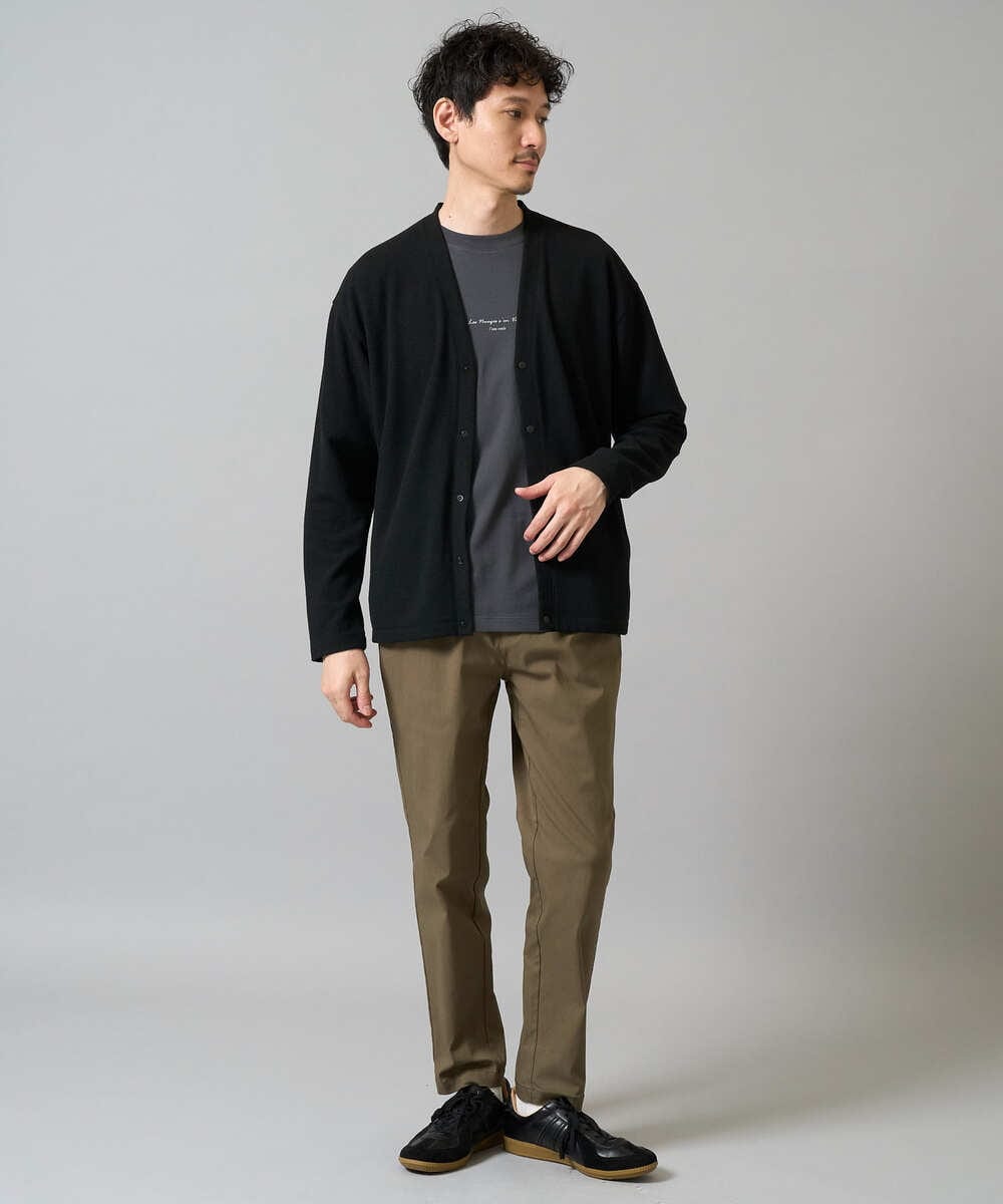 KHKGA29029 a.v.v MEN(アー・ヴェ・ヴェ) 【接触冷感】ミニロゴプリントセミワイドシルエットカットソー ダークグレー