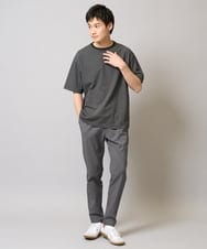 KHKGA38039 a.v.v MEN(アー・ヴェ・ヴェ) 【接触冷感】細ボーダーセミワイドシルエットカットソー ブラック