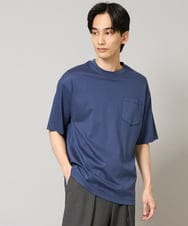 KHKGA40039 a.v.v MEN(アー・ヴェ・ヴェ) 【接触冷感/UVカット/毛玉になりにくい】シルケットスムースワイドシルエットカットソー ブルー