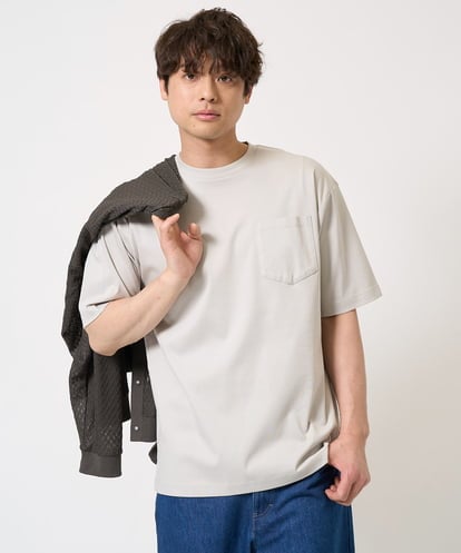 KHKGA40039 a.v.v MEN 【接触冷感/UVカット/毛玉になりにくい】シルケットスムースワイドシルエットカットソー