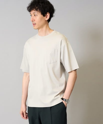 KHKGA40039 a.v.v MEN 【接触冷感/UVカット/毛玉になりにくい】シルケットスムースワイドシルエットカットソー