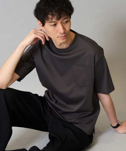 KHKGA40039 a.v.v MEN 【接触冷感/UVカット/毛玉になりにくい】シルケットスムースワイドシルエットカットソー
