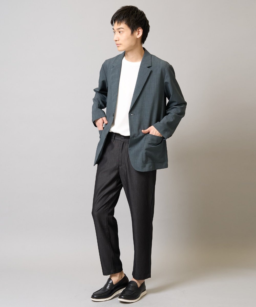 KHKGA40039 a.v.v MEN(アー・ヴェ・ヴェ) 【接触冷感/UVカット/毛玉になりにくい】シルケットスムースワイドシルエットカットソー ブラック