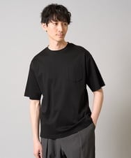 KHKGA40039 a.v.v MEN(アー・ヴェ・ヴェ) 【接触冷感/UVカット/毛玉になりにくい】シルケットスムースワイドシルエットカットソー ブラック