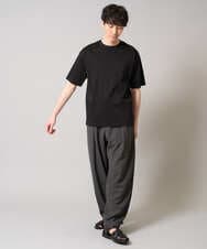 KHKGA40039 a.v.v MEN(アー・ヴェ・ヴェ) 【接触冷感/UVカット/毛玉になりにくい】シルケットスムースワイドシルエットカットソー ブラック