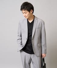 KHKGA41039 a.v.v MEN(アー・ヴェ・ヴェ) 【洗濯機で洗える/接触冷感/UVカット/毛玉になりにくい】シルケットスムースVネックカットソー ブラック