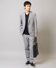 KHKGA41039 a.v.v MEN(アー・ヴェ・ヴェ) 【洗濯機で洗える/接触冷感/UVカット/毛玉になりにくい】シルケットスムースVネックカットソー ブラック