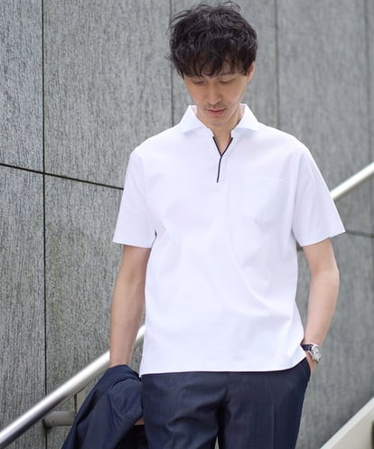 KHKGA43059 a.v.v MEN 【接触冷感/UVカット】シルケットスムースポロシャツ