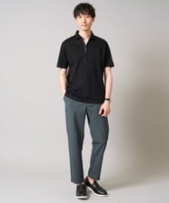 KHKGA43059 a.v.v MEN(アー・ヴェ・ヴェ) 【接触冷感/UVカット】シルケットスムースポロシャツ ブラック