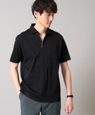 KHKGA43059 a.v.v MEN(アー・ヴェ・ヴェ) 【接触冷感/UVカット】シルケットスムースポロシャツ ブラック