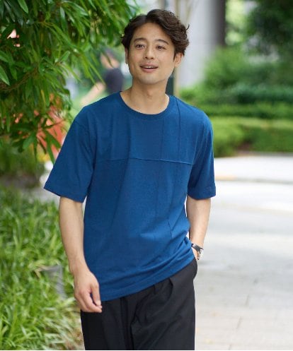 KHKGA53039 a.v.v MEN 【接触冷感】ピンタックセミワイドシルエットカットソー
