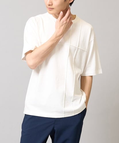 KHKGA53039 a.v.v MEN 【接触冷感】ピンタックセミワイドシルエットカットソー