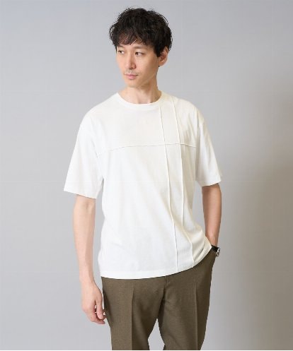 KHKGA53039 a.v.v MEN 【接触冷感】ピンタックセミワイドシルエットカットソー