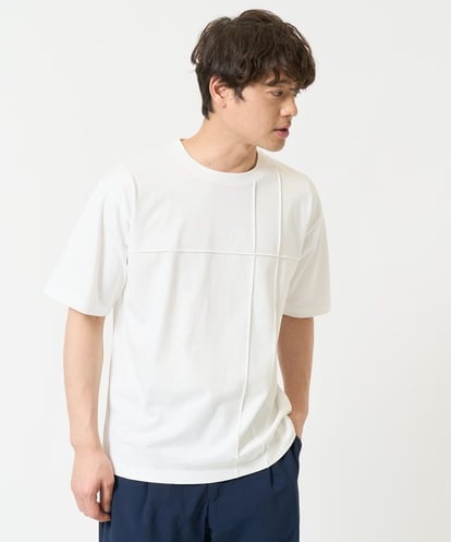 KHKGA53039 a.v.v MEN 【接触冷感】ピンタックセミワイドシルエットカットソー