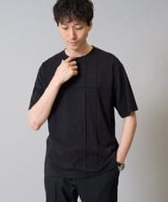 KHKGA53039 a.v.v MEN(アー・ヴェ・ヴェ) 【接触冷感】ピンタックセミワイドシルエットカットソー ブラック