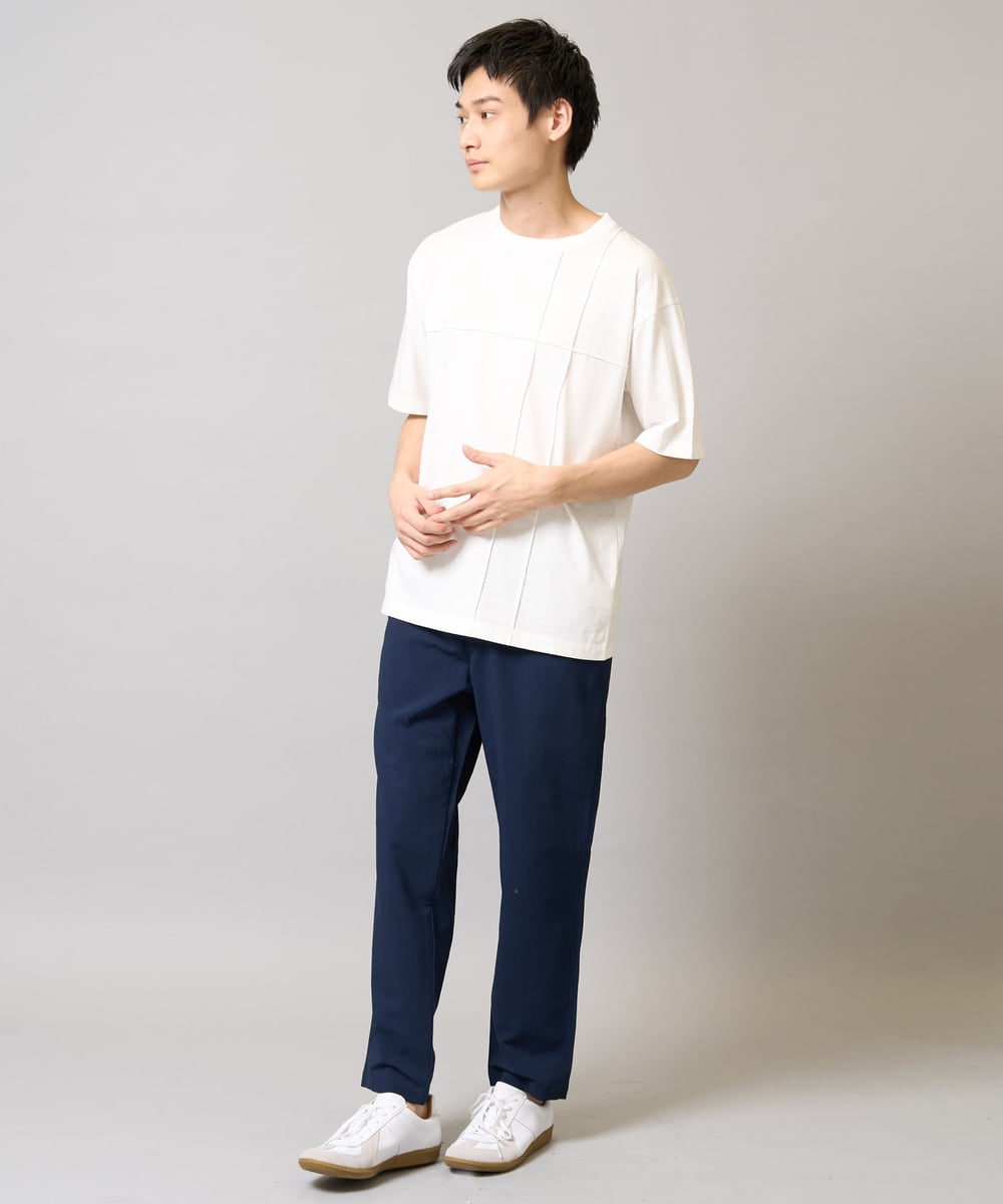 KHKGA53039 a.v.v MEN(アー・ヴェ・ヴェ) 【接触冷感】ピンタックセミワイドシルエットカットソー ブラック