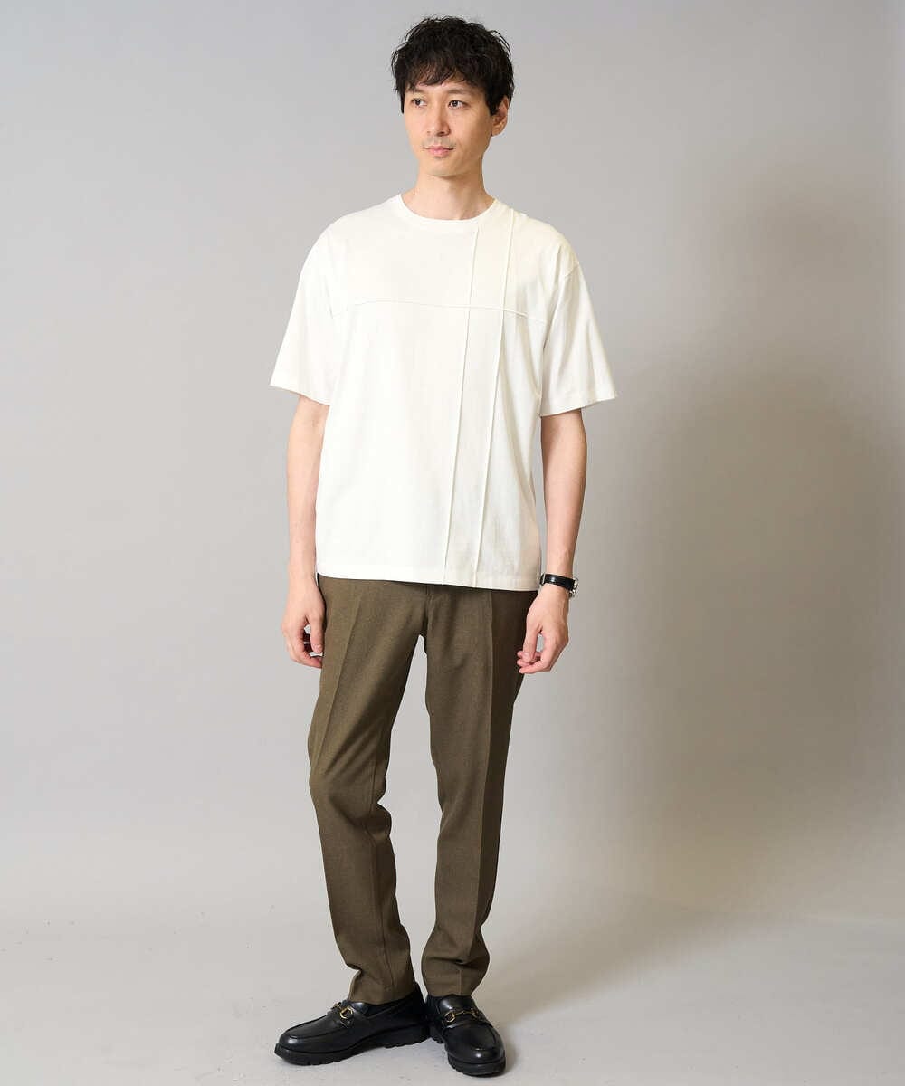 KHKGA53039 a.v.v MEN(アー・ヴェ・ヴェ) 【接触冷感】ピンタックセミワイドシルエットカットソー ブラック