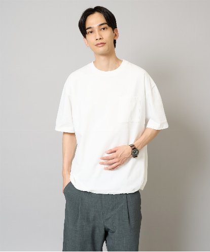 KHKGA55044 a.v.v MEN 【速乾/毛玉になりにくい】ドローコード付きワイドシルエットカットソー