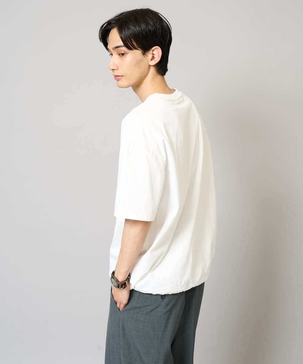 KHKGA55044 a.v.v MEN(アー・ヴェ・ヴェ) 【速乾/毛玉になりにくい】ドローコード付きワイドシルエットカットソー ダークグレー