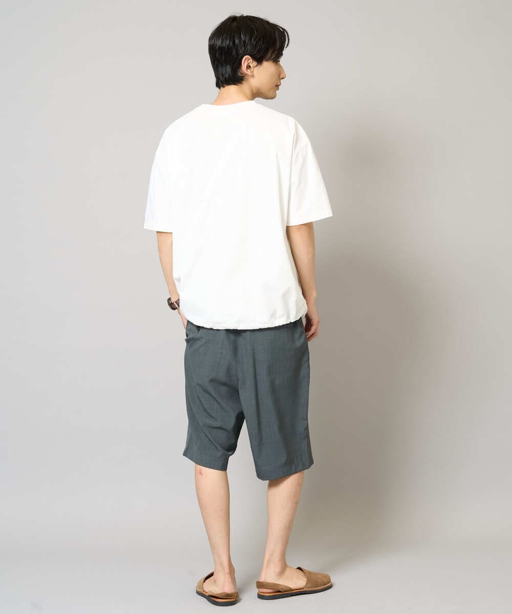 KHKGA55044 a.v.v MEN(アー・ヴェ・ヴェ) 【速乾/毛玉になりにくい】ドローコード付きワイドシルエットカットソー ダークグレー