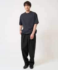 KHKGA55044 a.v.v MEN(アー・ヴェ・ヴェ) 【速乾/毛玉になりにくい】ドローコード付きワイドシルエットカットソー ダークグレー