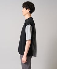 KHKGA56059 a.v.v MEN(アー・ヴェ・ヴェ) 【マシンウォッシャブル】ハーフジップバックシャン切替カットソー ブラック