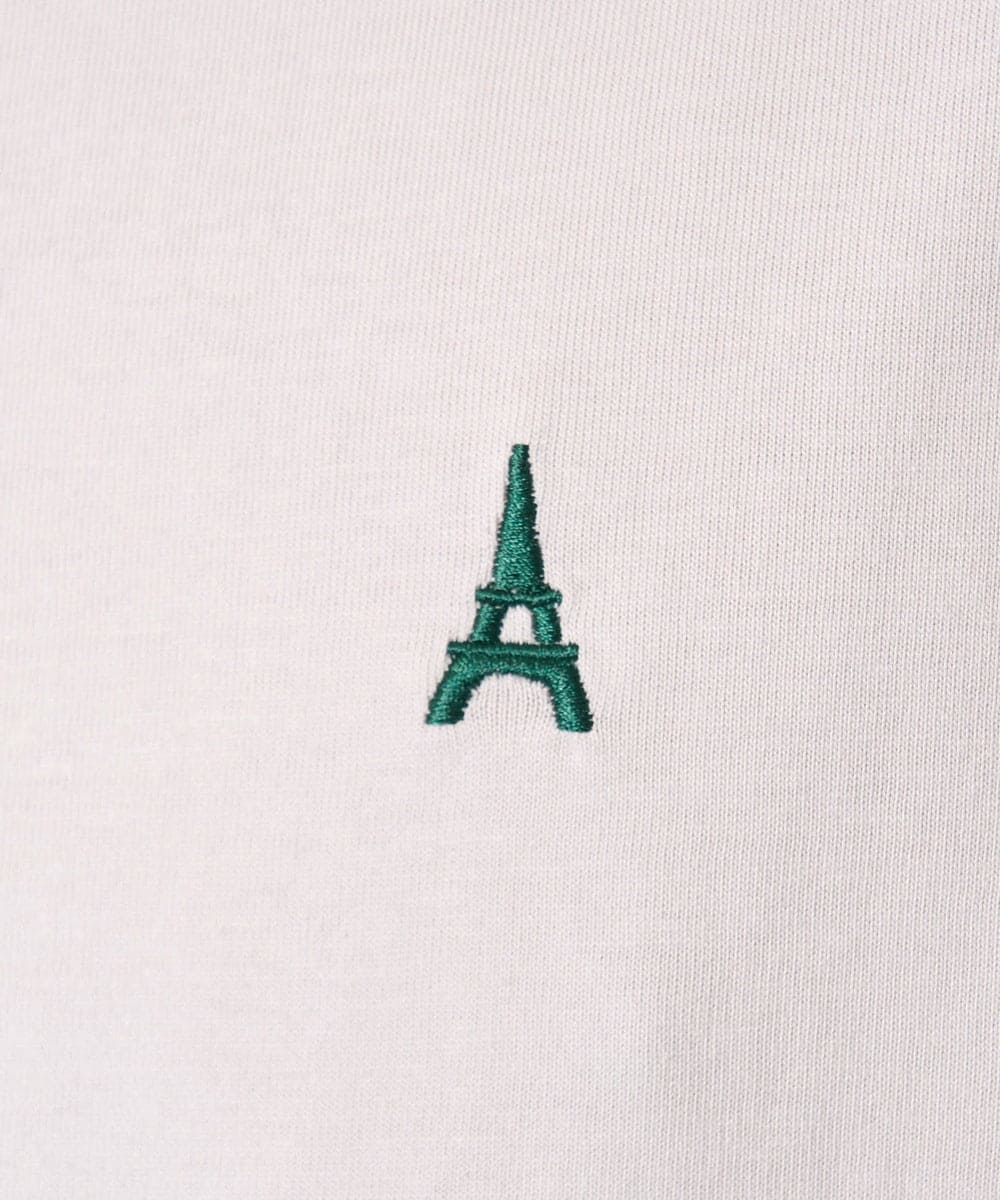 KHKGA60029 a.v.v MEN(アー・ヴェ・ヴェ) 【接触冷感】ワンポイント刺繍ボートネックカットソー ライトグレー