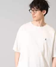 KHKGA60029 a.v.v MEN(アー・ヴェ・ヴェ) 【接触冷感】ワンポイント刺繍ボートネックカットソー ホワイト
