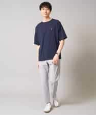 KHKGA60029 a.v.v MEN(アー・ヴェ・ヴェ) 【接触冷感】ワンポイント刺繍ボートネックカットソー ライトグレー