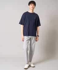 KHKGA60029 a.v.v MEN(アー・ヴェ・ヴェ) 【接触冷感】ワンポイント刺繍ボートネックカットソー ライトグレー