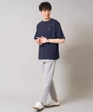 KHKGA60029 a.v.v MEN(アー・ヴェ・ヴェ) 【接触冷感】ワンポイント刺繍ボートネックカットソー ライトグレー