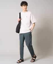 KHKGA60029 a.v.v MEN(アー・ヴェ・ヴェ) 【接触冷感】ワンポイント刺繍ボートネックカットソー ライトグレー