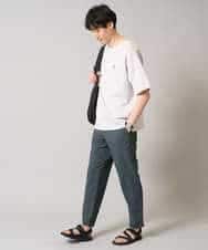 KHKGA60029 a.v.v MEN(アー・ヴェ・ヴェ) 【接触冷感】ワンポイント刺繍ボートネックカットソー ライトグレー