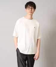 KHKGA60029 a.v.v MEN(アー・ヴェ・ヴェ) 【接触冷感】ワンポイント刺繍ボートネックカットソー ライトグレー