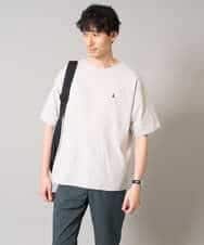 KHKGA60029 a.v.v MEN(アー・ヴェ・ヴェ) 【接触冷感】ワンポイント刺繍ボートネックカットソー ライトグレー