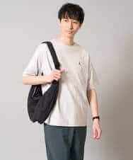 KHKGA60029 a.v.v MEN(アー・ヴェ・ヴェ) 【接触冷感】ワンポイント刺繍ボートネックカットソー ライトグレー