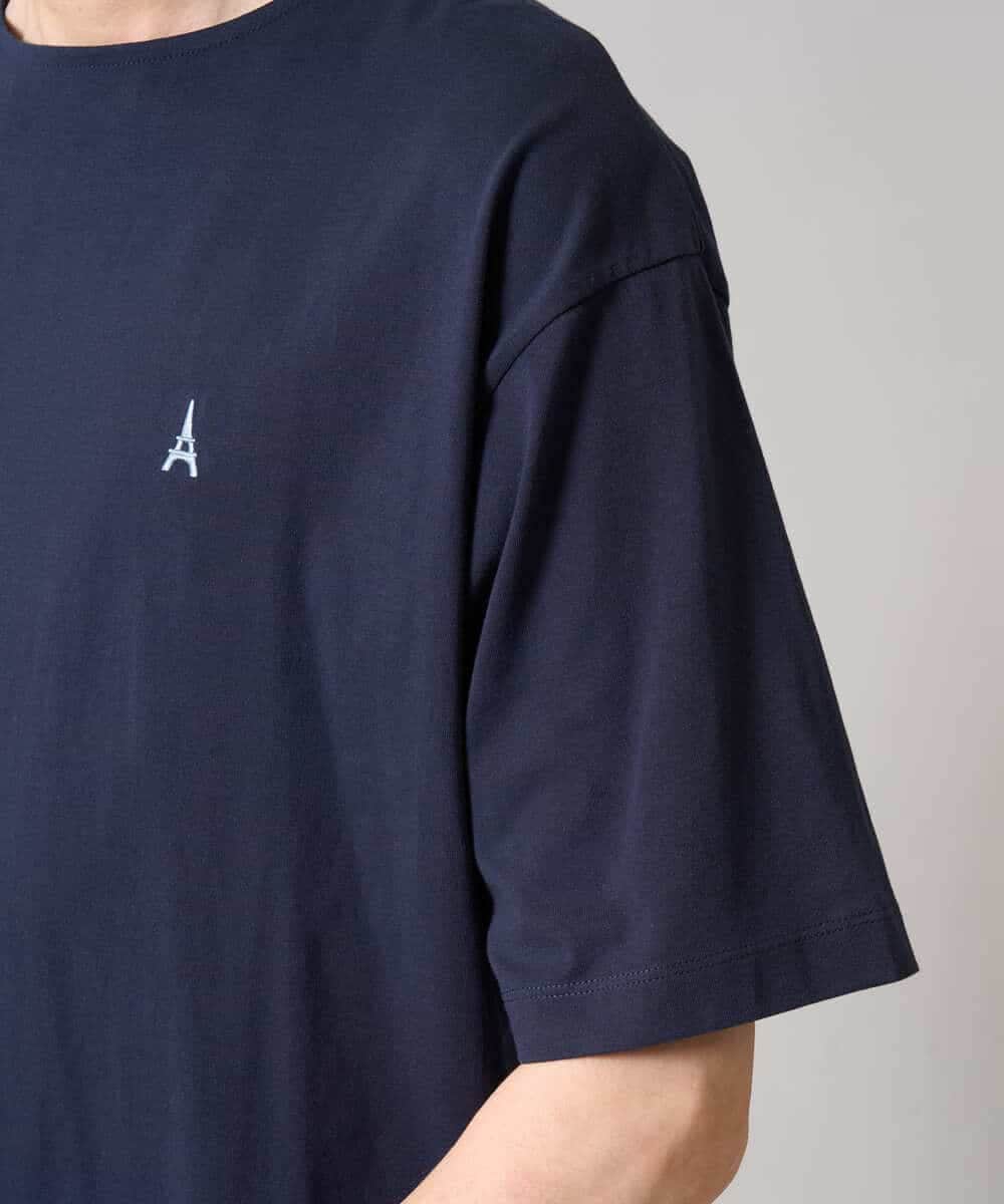 KHKGA60029 a.v.v MEN(アー・ヴェ・ヴェ) 【接触冷感】ワンポイント刺繍ボートネックカットソー ライトグレー
