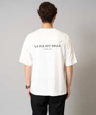 KHKGA61044 a.v.v MEN(アー・ヴェ・ヴェ) 【接触冷感】イラストレーターコラボプリンワイドシルエットカットソー【uca U】 ホワイト