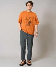 KHKGA61044 a.v.v MEN(アー・ヴェ・ヴェ) 【接触冷感】イラストレーターコラボプリンワイドシルエットカットソー【uca U】 ホワイト