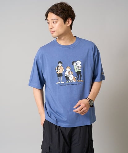 KHKGA62044 a.v.v MEN 【接触冷感】イラストレーターコラボプリンワイドシルエットカットソー【mitaina pro】