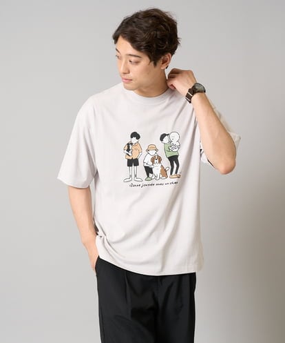 KHKGA62044 a.v.v MEN 【接触冷感】イラストレーターコラボプリンワイドシルエットカットソー【mitaina pro】