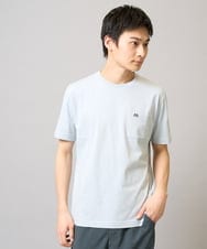 KHKGA75029 a.v.v MEN(アー・ヴェ・ヴェ) 【接触冷感/コットン100％】ワンポイント刺繍カットソー ライトブルー