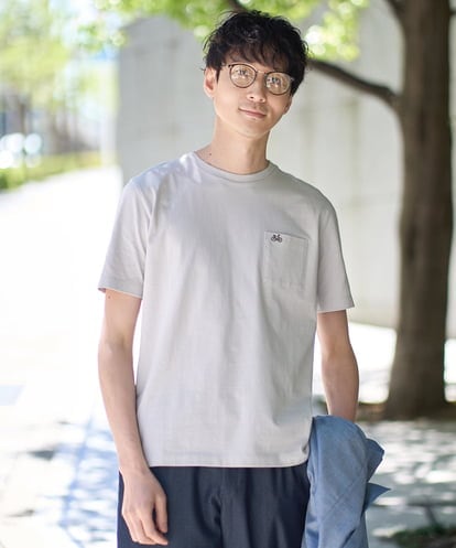 KHKGA75029 a.v.v MEN 【接触冷感/コットン100％】ワンポイント刺繍カットソー