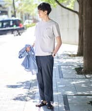 KHKGA75029 a.v.v MEN(アー・ヴェ・ヴェ) 【接触冷感/コットン100％】ワンポイント刺繍カットソー ライトグレー