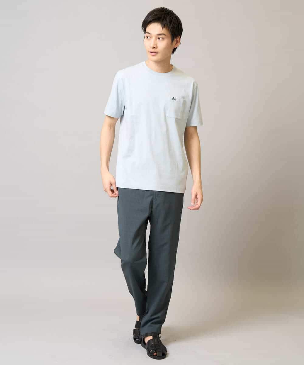 KHKGA75029 a.v.v MEN(アー・ヴェ・ヴェ) 【接触冷感/コットン100％】ワンポイント刺繍カットソー ライトグレー