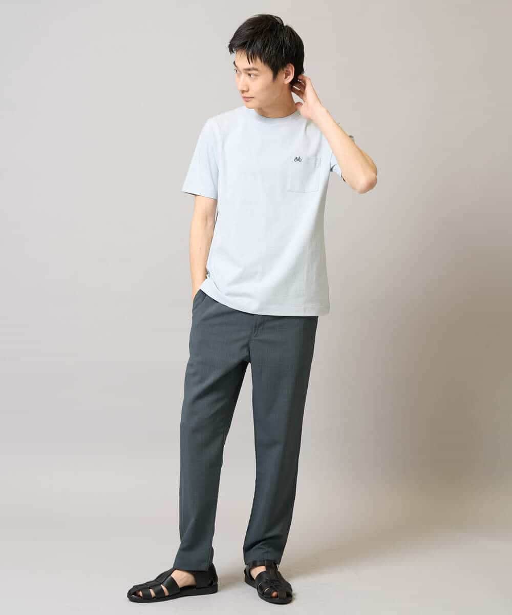 KHKGA75029 a.v.v MEN(アー・ヴェ・ヴェ) 【接触冷感/コットン100％】ワンポイント刺繍カットソー ライトグレー