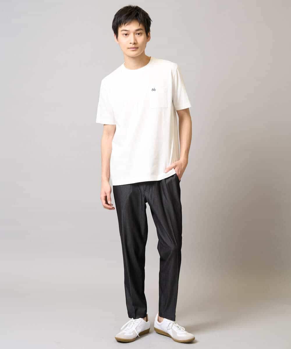 KHKGA75029 a.v.v MEN(アー・ヴェ・ヴェ) 【接触冷感/コットン100％】ワンポイント刺繍カットソー ライトグレー
